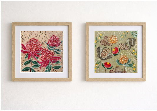 Wildflower Garden - Olive - Fine Art Print