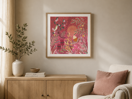 Crimson Bush Song Print - Limited Edition