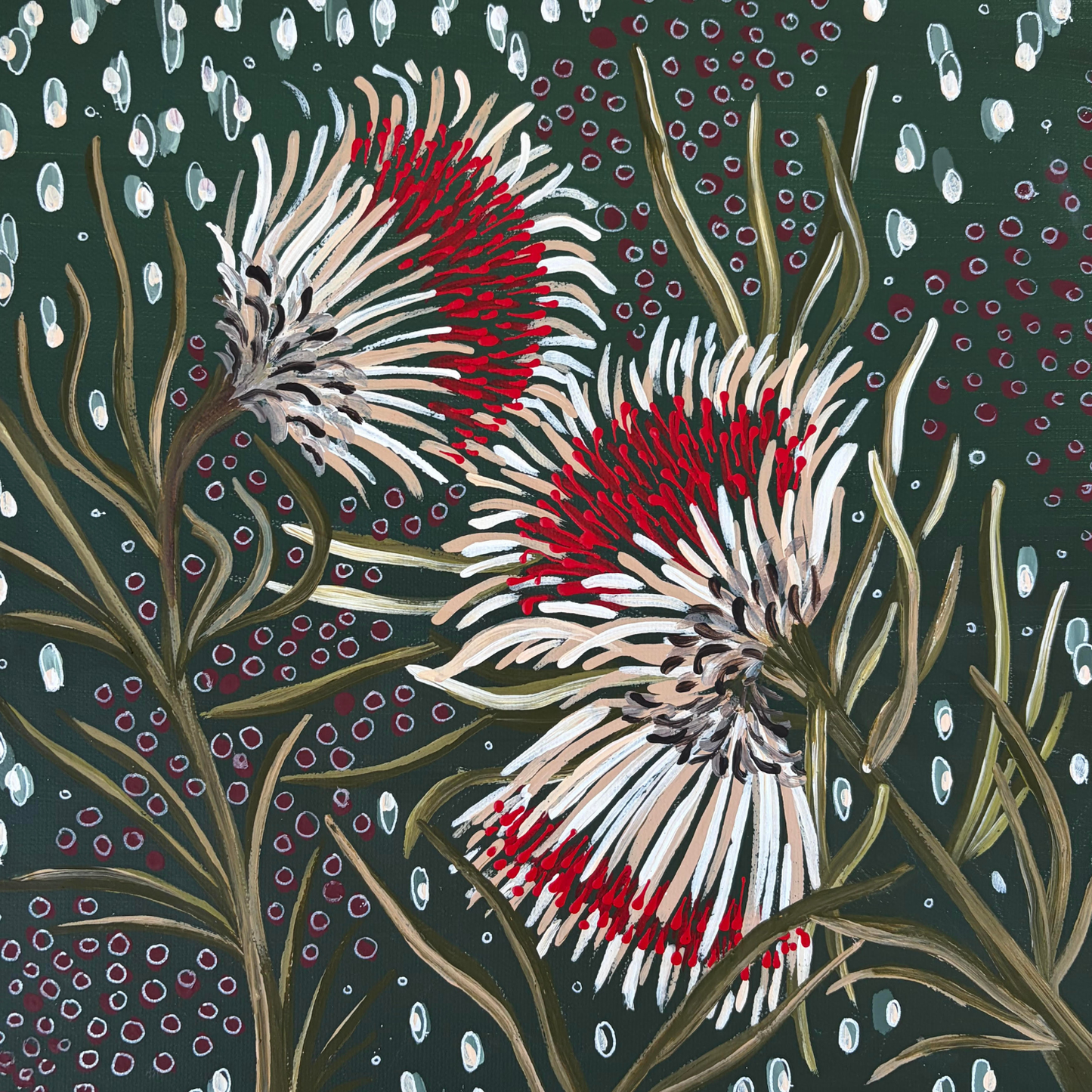 "Dark Green Shaggy Dryandra" - Original Artwork