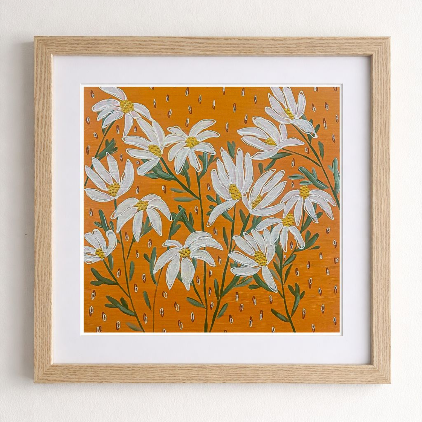 Flannel Flowers - Soft Orange - Fine Art Print