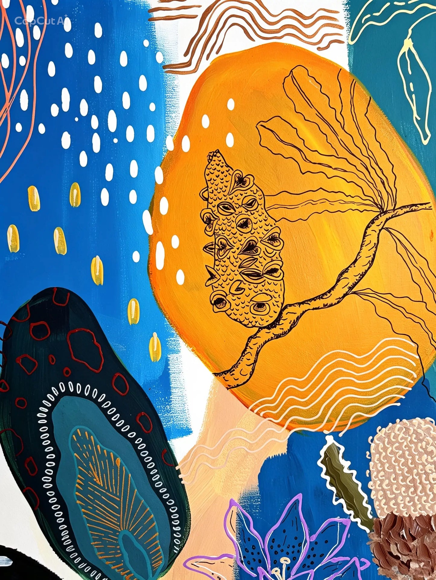 Marks of the Bush #4 - A Blue Study - Original Artwork
