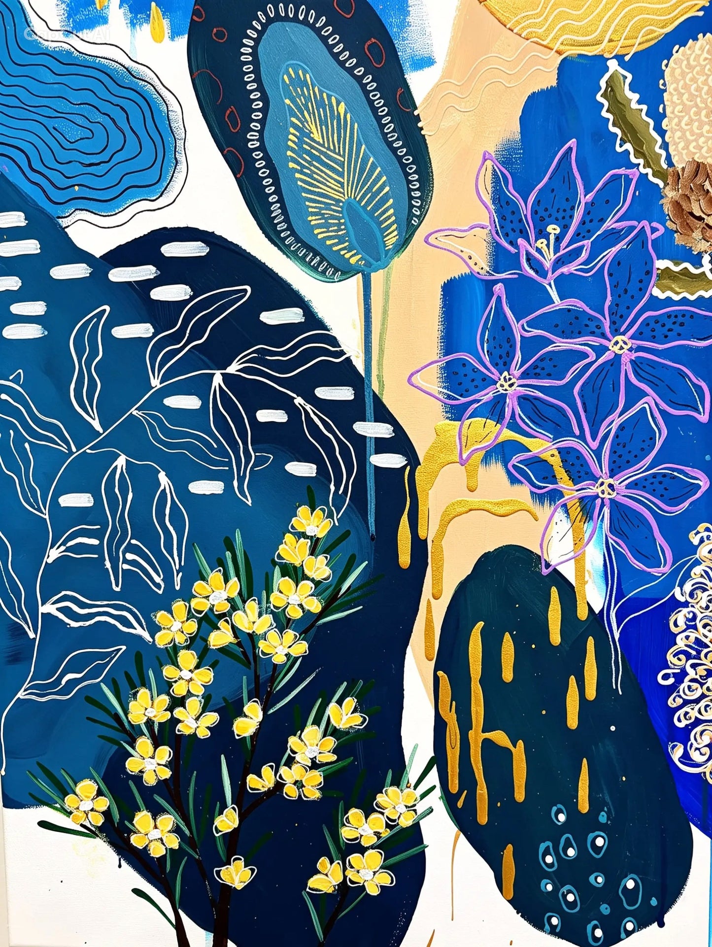 Marks of the Bush #4 - A Blue Study - Original Artwork