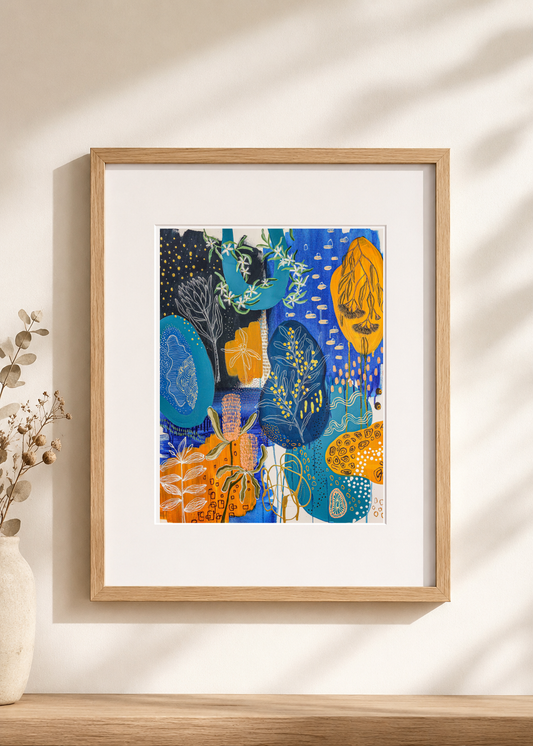 Marks of the Bush #5 - A Blue Study - Print
