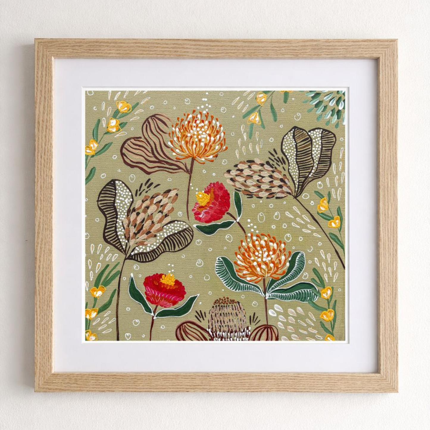 Wildflower Garden - Olive - Fine Art Print