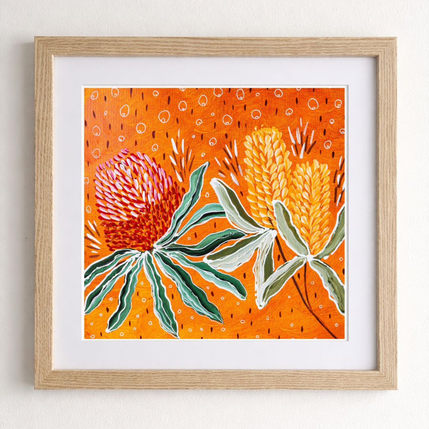 Old Man and Coastal Banksias - Orange - Fine Art Print