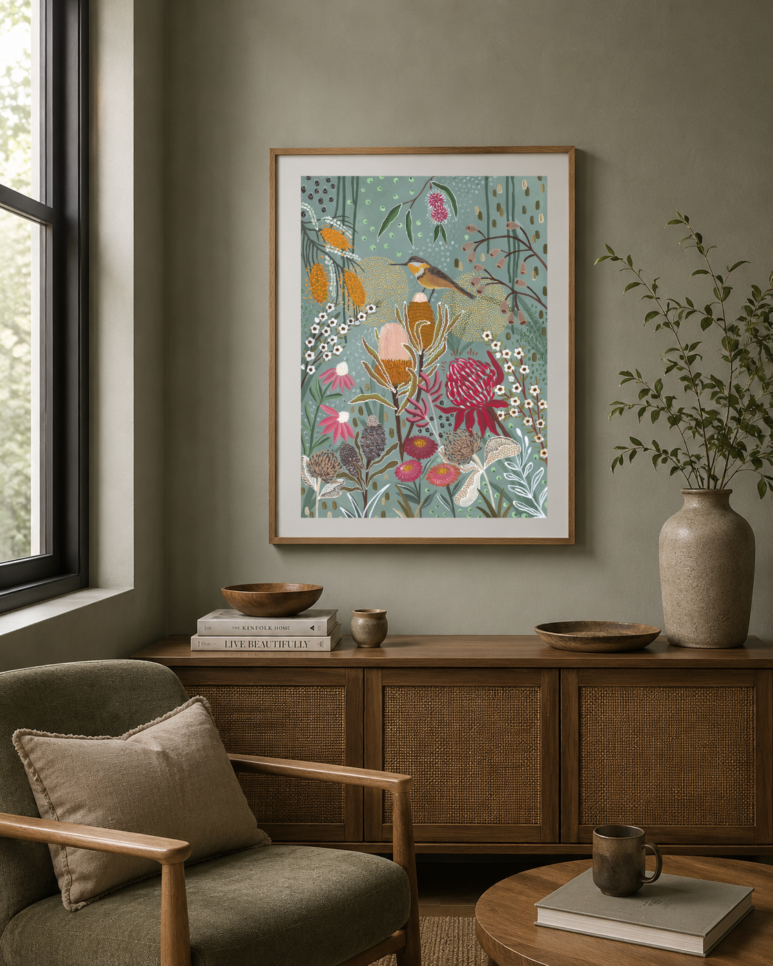 A Teal Bush Serenade Print