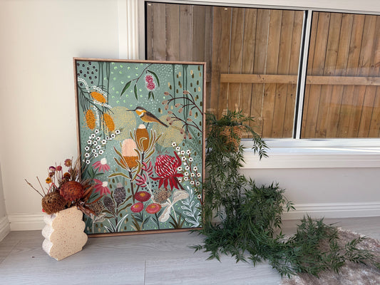 Teal Bush Serenade - Original Artwork