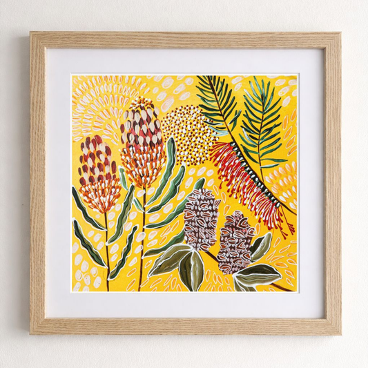 Banksias and Friends - Yellow - Fine Art Print